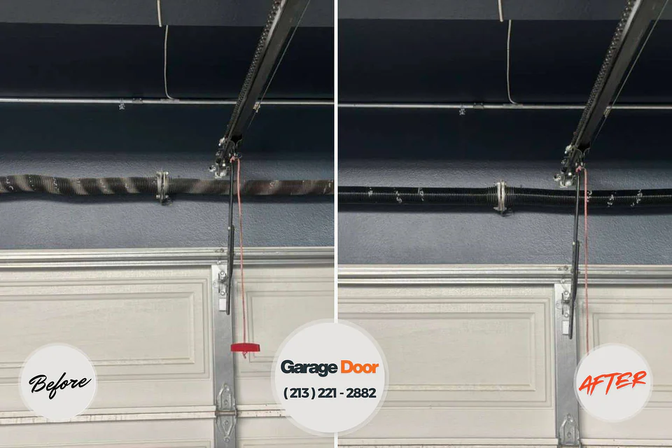 Before and after: garage door repair Sierra View, PA